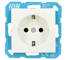ION INDUSTRIES ION WCD Stopcontact met randaarde - Wandcontactdoos RA | Alpin Mat Wit - V1/J1 - type 10.100.015