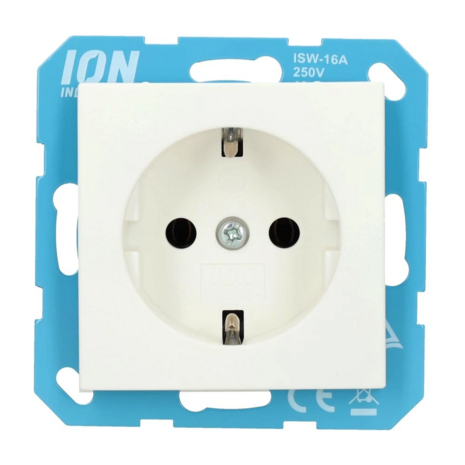 ION INDUSTRIES ION WCD Stopcontact met randaarde - Wandcontactdoos RA | Alpin Mat Wit - V1/J1 - type 10.100.015