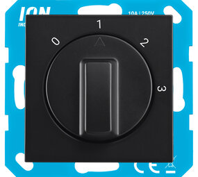 ION INDUSTRIES ION Industries V1/J1 3-Standenschakelaar Inbouw met Nul – Zwart