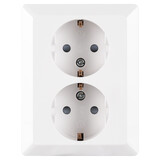 ION INDUSTRIES ION Industries V1/J1 Contactdoos Inbouw 2-voudig met Randaarde – Alpin Wit