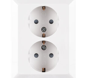 ION INDUSTRIES ION Industries V1/J1 Contactdoos Inbouw 2-voudig met Randaarde – Alpin Wit