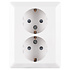 ION Industries V1/J1 Contactdoos Inbouw 2-voudig met Randaarde – Alpin Wit