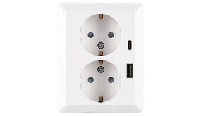 ION INDUSTRIES ION Industries V1/J1 Contactdoos 2-voudig Randaarde + USB A/C Alpin Wit ION INDUSTRIES ION Industries V1/J1 Contactdoos 2-voudig Randaarde + USB A/C Alpin Wit