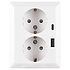 ION Industries V1/J1 Contactdoos 2-voudig Randaarde + USB A/C Alpin Wit