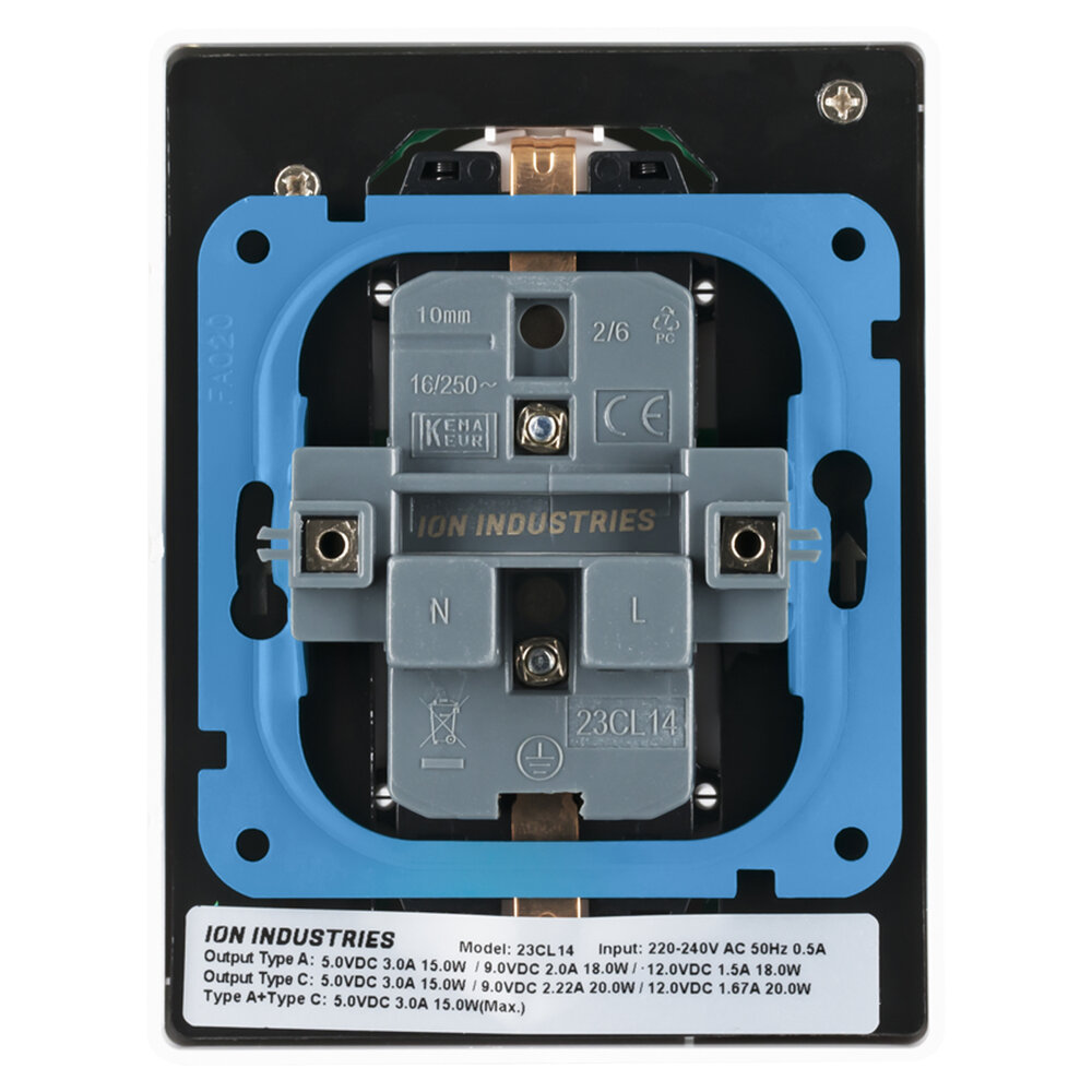 ION INDUSTRIES ION Industries V1/J1 Contactdoos 2-voudig Randaarde + USB A/C Alpin Wit ION INDUSTRIES ION Industries V1/J1 Contactdoos 2-voudig Randaarde + USB A/C Alpin Wit