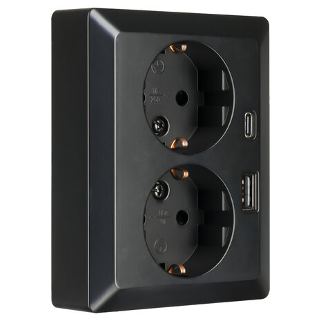 ION INDUSTRIES ION Industries V1/J1 Contactdoos Inbouw 2-voudig met Randaarde & USB A/C – Zwart ION INDUSTRIES ION Industries V1/J1 Contactdoos Inbouw 2-voudig met Randaarde & USB A/C – Zwart