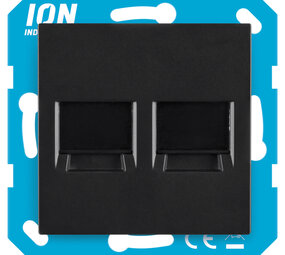ION INDUSTRIES ION Industries V1/J1 Contactdoos Inbouw TV/CAT6 Recht – Mat Zwart