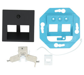 ION INDUSTRIES ION Industries V1/J1 Contactdoos Inbouw UTP 2× CAT6 30° – Zwart