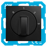 ION INDUSTRIES ION Industries E1 3-Standenschakelaar Inbouw met Nul – Mat Zwart