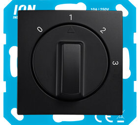 ION INDUSTRIES ION Industries E1 3-Standenschakelaar Inbouw met Nul – Mat Zwart