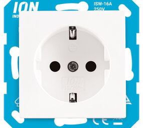 ION INDUSTRIES ION Industries E1 Contactdoos Inbouw 1-voudig met Randaarde – Alpin Wit