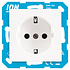 ION Industries E1 Contactdoos Inbouw 1-voudig met Randaarde – Alpin Wit