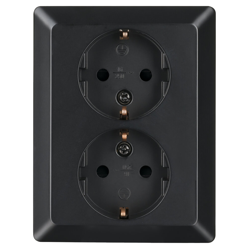 ION INDUSTRIES ION Industries E1 Contactdoos Inbouw 2-voudig met Randaarde – Mat Zwart ION INDUSTRIES ION Industries E1 Contactdoos Inbouw 2-voudig met Randaarde – Mat Zwart