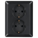 ION INDUSTRIES ION Industries E1 Contactdoos Inbouw 2-voudig met Randaarde – Mat Zwart