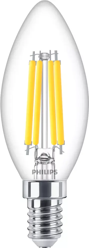 Philips LED Verlichting | Officieel distributeur Dimbare LED Filament Kaarslamp E14 B35 - 3.7W 470Lm - 2700K 927 Warm Wit | TRIAC DIM - Helder glas - LEDcandle - Vervangt 40W