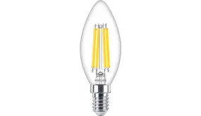 Philips LED Verlichting | Officieel Assortiment Signify Professional. Dimbare LED Filament Kaarslamp E14 B35 - 3.7W 470Lm - 2700K 927 Warm Wit | TRIAC DIM - Helder glas - LEDcandle - Vervangt 40W