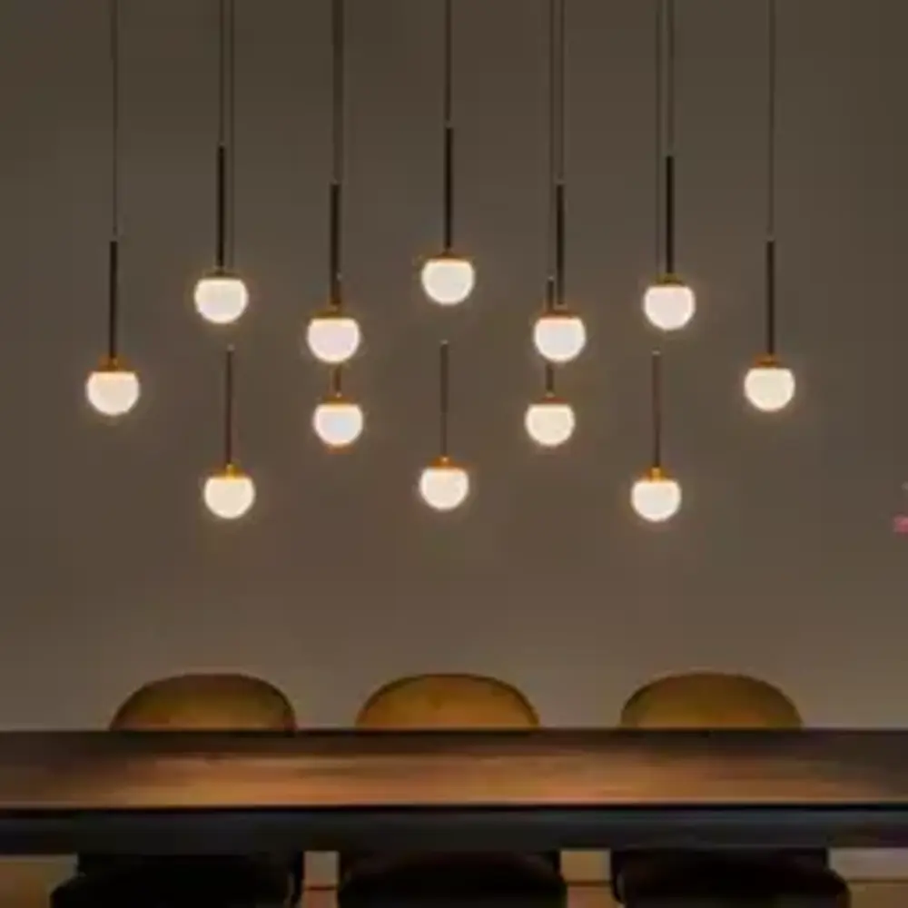 Lucide Dimbare LED Hanglamp Calina - Donker brons 12-Lichts - 84W 8400Lm – CCT 2200K/3300K Color Switch | TRIAC DIM - Koffie