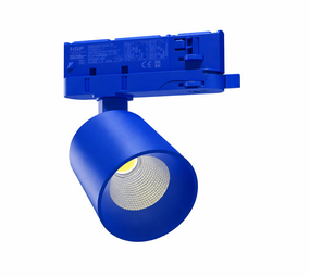 Spectrum voor de installateur DALI Dimbare LED 3F Railspot - Artemida Mini - 20-6W 1700-600Lm Multi Lumen Switch - 3000K 930 Warm Wit | Koraalblauw RAL5005 - 3-Fase Universeel - DALI-2