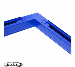 Spectrum voor de installateur DALI-2 - 3-Fase Spanningsrail toebehoren | L stuk - Hoek verbinding - Rechts voeding Connetor - 3 phase - Koraalblauw RAL5005