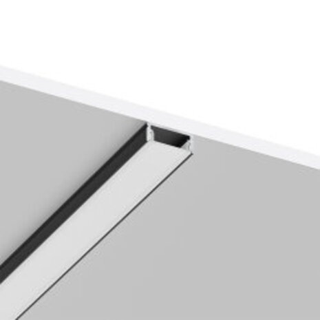 Braytron U-profiel compleet set Zwart - LED Strip Aluminium profiel  |  2000x17x7mm incl. montage materiaal en afdekkap