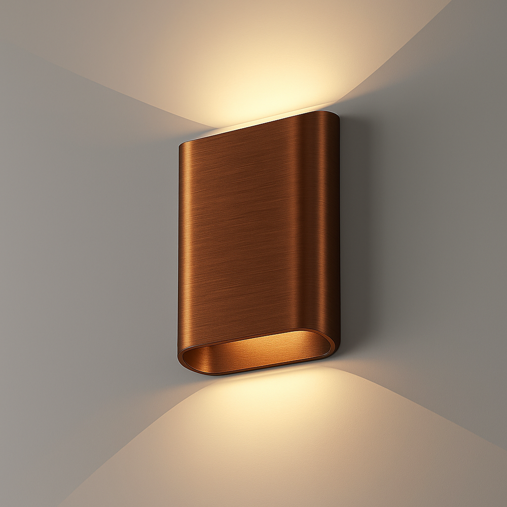 Artdelight LED Wandlamp IP65 -  Up Down light -  DIAZ S Donker Brons - 6W 690Lm - 2700K 927 Warm Wit | 5 jaar garantie