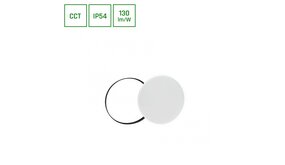 Spectrum voor de installateur LED plafonnière Nymphea IP54 - 18W 2000lm - CCT