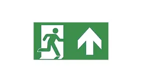 VanLien Noodverlichting: Vluchtwegsignalering  voor de installateur Van Lien Noodverlichting Pictogramsticker – Vluchtweg Rechtdoor/Naar Boven