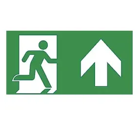 VanLien Noodverlichting: Vluchtwegsignalering  voor de installateur Van Lien Noodverlichting Pictogramsticker – Vluchtweg Rechtdoor/Naar Boven
