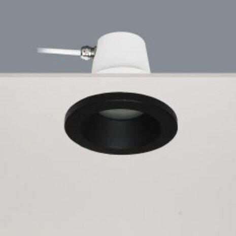 Artdelight Inbouwspot armatuur IP65 - Bados 90MM - Zwart - 1-Lichts | GU10 Fitting - Geschikt voor Badkamer - Zaagmaat 84MM