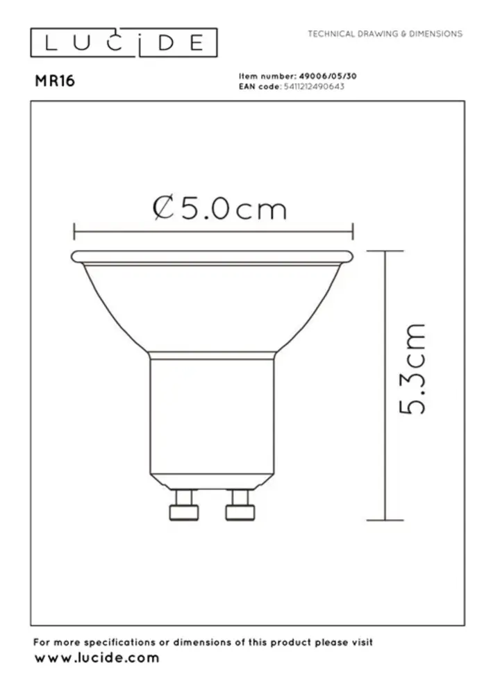 LCD Lucide MR16 LED GU10 Lamp Zwart 5W 3000K Dimbaar LCD Lucide MR16 LED GU10 Lamp Zwart 5W 3000K Dimbaar
