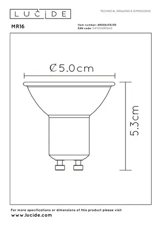 LCD Lucide MR16 LED GU10 Lamp Zwart 5W 3000K Dimbaar LCD Lucide MR16 LED GU10 Lamp Zwart 5W 3000K Dimbaar