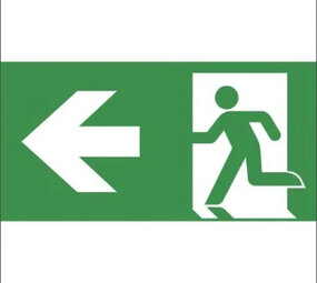 VanLien Noodverlichting: Vluchtwegsignalering  voor de installateur Van Lien Noodverlichting Pictogramsticker – Vluchtweg Links