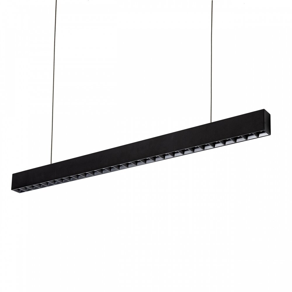 Spectrum voor de installateur LED Modern Pendelarmatuur - ALLDAY Zwart - 46W 6210Lm - 3000K 830 Warm Wit  | 1680x70mm - Darklight