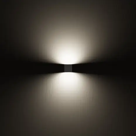 LED Wandlamp IP65 - UP Downlight MIMIK 10 FLAT B - CUBE Antraciet grijs 130MM - 9W 1140Lm - 3000K 830 Warm Wit | IK06 - 130x130x42MM LED Wandlamp IP65 - UP Downlight MIMIK 10 FLAT B - CUBE Antraciet grijs 130MM - 9W 1140Lm - 3000K 830 Warm Wit | IK06 - 130x130x42MM