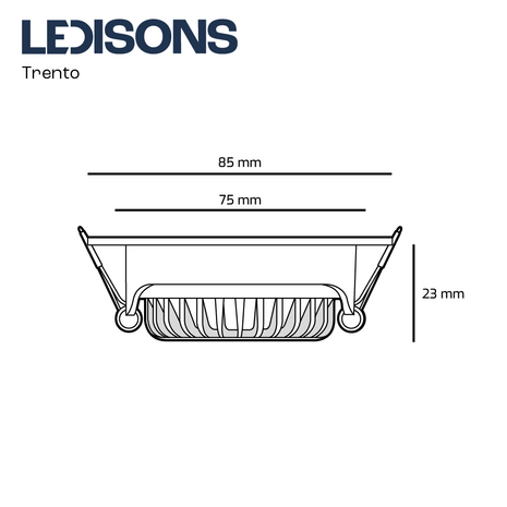 ledisons LED-inbouwspot Trento Zwart 5W Dimbaar IP54 – 450lm, 2700K, 75mm zaagmaat