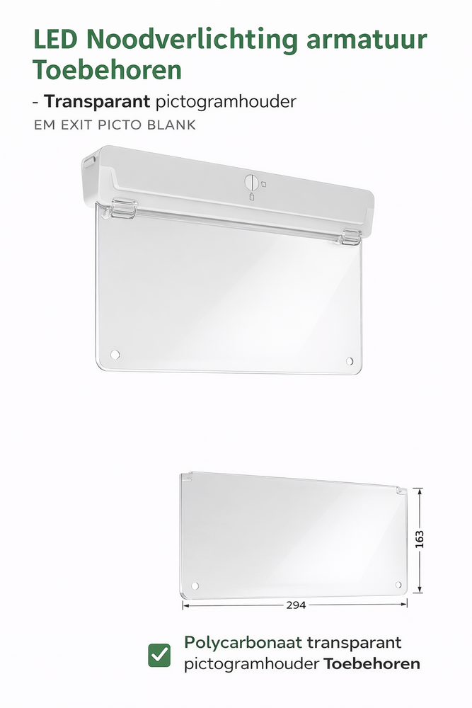 Ledvance Zakelijk: Professionele LED Verlichting & Armaturen | voor de installateur LED Noodverlichting armatuur Toebehoren -  Transparante pictogramhouder | EM EXIT PICTO BLANK
