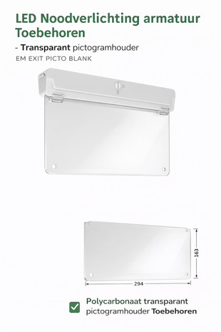 Ledvance Zakelijk: Professionele LED Verlichting & Armaturen | voor de installateur LED Noodverlichting armatuur Toebehoren -  Transparante pictogramhouder | EM EXIT PICTO BLANK