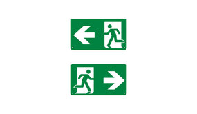 Ledvance Zakelijk: Professionele LED Verlichting & Armaturen | voor de installateur LED Noodverlichting armatuur Toebehoren - Pictogram vluchtroute aanduiding | Pijl Links & Recht