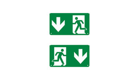 Ledvance Zakelijk: Professionele LED Verlichting & Armaturen | voor de installateur LED Noodverlichting armatuur Toebehoren - Pictogram vluchtroute aanduiding | Pijl Omlaag - Down