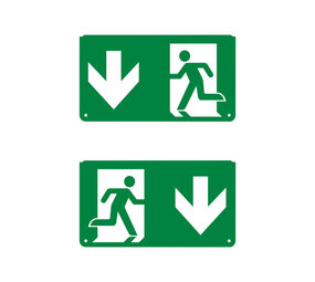 Ledvance Zakelijk: Professionele LED Verlichting & Armaturen LED Noodverlichting armatuur Toebehoren - Pictogram vluchtroute aanduiding | Pijl Omlaag - Down