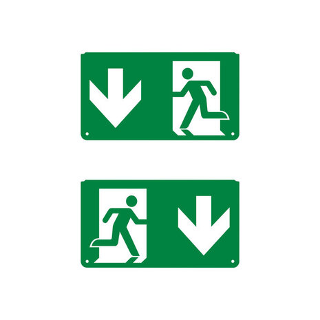 LED Noodverlichting armatuur Toebehoren - Pictogram vluchtroute aanduiding | Pijl Omlaag - Down