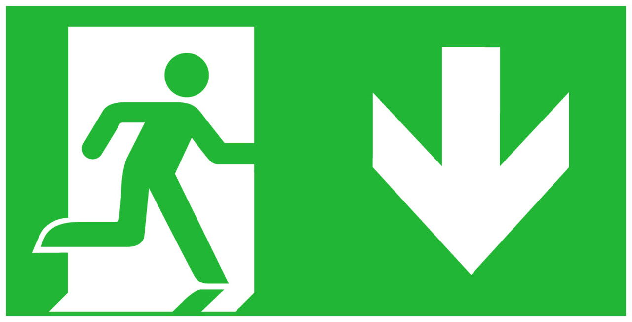 Macbright LED Noodverlichting armatuur KENT Toebehoren - Pictogram vluchtroute aanduiding | Pijl Omlaag - Down