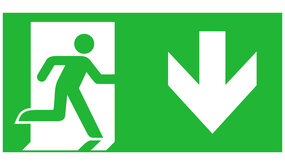 Macbright LED Noodverlichting armatuur KENT Toebehoren - Pictogram vluchtroute aanduiding | Pijl Omlaag - Down