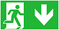 LED Noodverlichting armatuur KENT Toebehoren - Pictogram vluchtroute aanduiding | Pijl Omlaag - Down