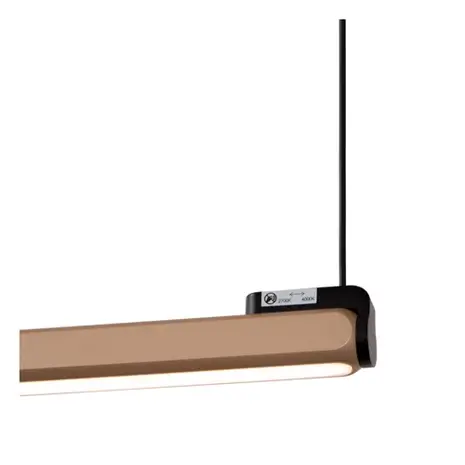 Lucide Dimbare Bureaulamp  Pendel - 150cm - 36W 2450Lm - 2CCT 2700- 4000K 927-940 - BRAGA Donker brons Koffie | Handbewegingssensor