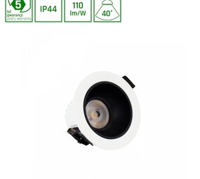 Spectrum voor de installateur LED Downlight Orbito - 10W 120lm p/w - 3000K 830 - Zaagmaat 75mm - UGR<19 - IP44