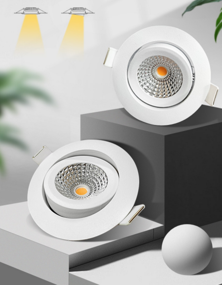 LCB LED Europe  LED Mini Inbouwspot IP65 - Wit 62MM - 5W 450LM - 2700K 827 Warm Wit | Zaagmaat 52MM - Triac Dimbaar | 230V