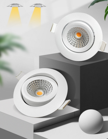 LCB LED Europe  LED Mini Inbouwspot IP65 - Wit 62MM - 5W 450LM - 2700K 827 Warm Wit | Zaagmaat 52MM - Triac Dimbaar | 230V