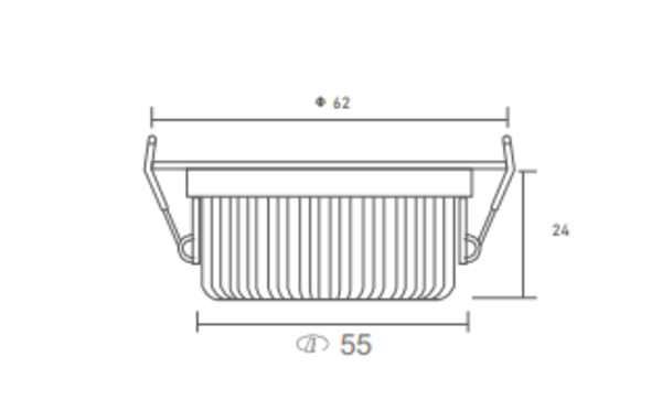 LCB LED Europe  LED Mini Inbouwspot IP65 - Wit 62MM - 5W 450LM - 2700K 827 Warm Wit | Zaagmaat 52MM - Triac Dimbaar | 230V