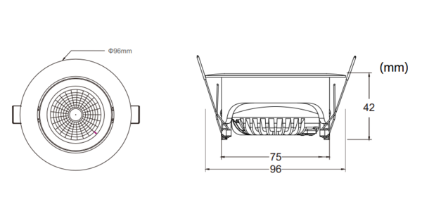 LCB LED Europe  LED Inbouwspot 95mm - IP65 Wit Verzonken - 5W 420Lm - 827 2700K Warm Wit | Zaagmaat 80MM - Dimbaar - 230v